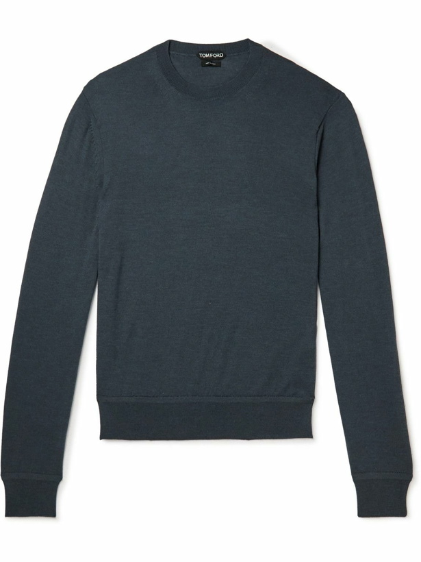 Photo: TOM FORD - Cashmere and Silk-Blend Sweater - Blue