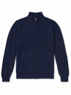 Allude - Ribbed Cashmere-Blend Zip-Up Cardigan - Blue
