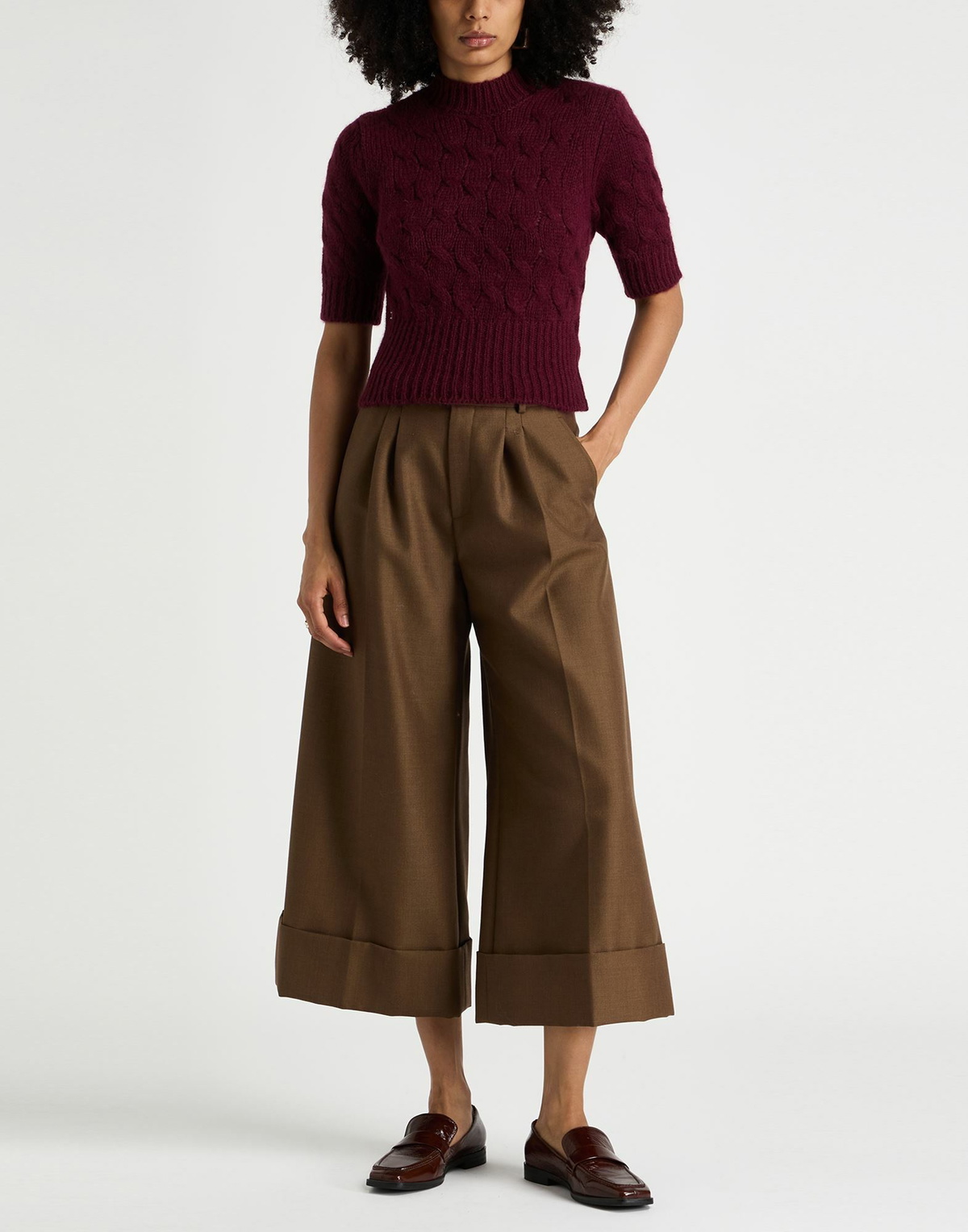 Manila Grace Womens Sweater Burgundy