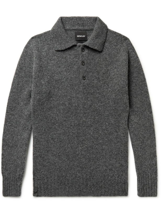 Photo: Howlin' - Ghost Pressure Brushed-Wool Polo Shirt - Gray