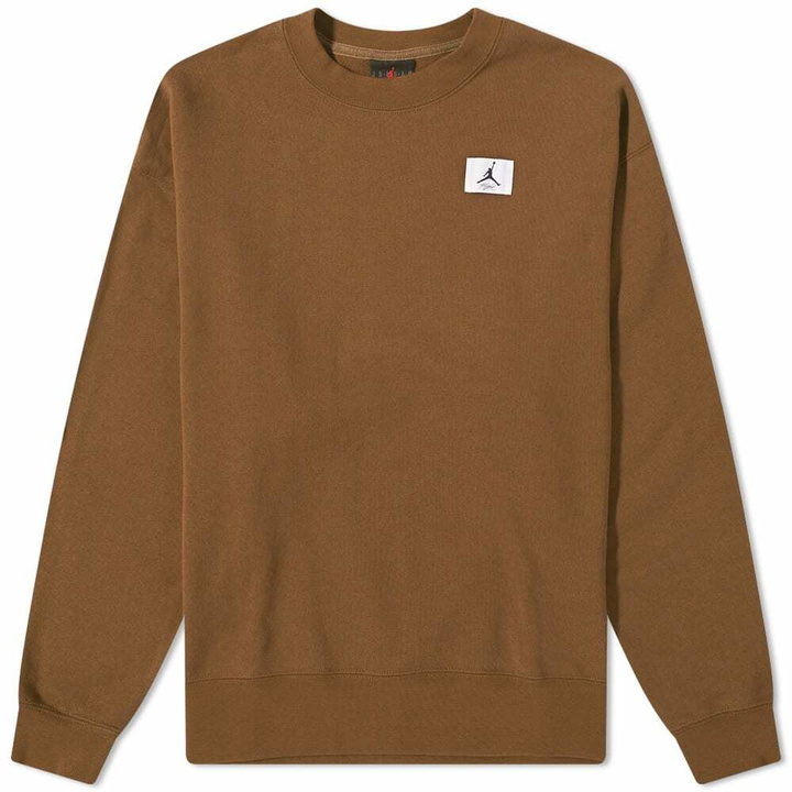 Photo: Air Jordan Men's Flight Fleece Crew Neck in Brown