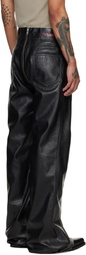 LU'U DAN Black Zipped Riot 5-Pocket Faux-Leather Pants
