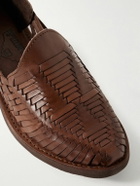 Yuketen - Chamula Cancun Woven Leather Loafers - Brown