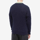 Drake's Men's Brushed Shetland Cable Crew Knit in Navy