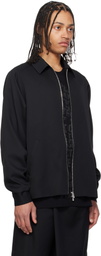 FUMITO GANRYU Black Ventilation Wool Jacket