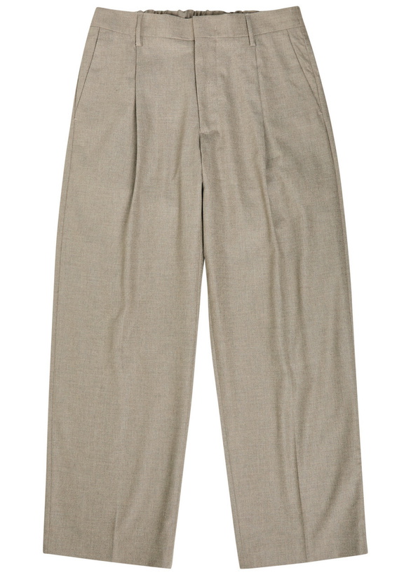 Photo: NN07 Kay Pleated Straight-leg Woven Trousers Sand
