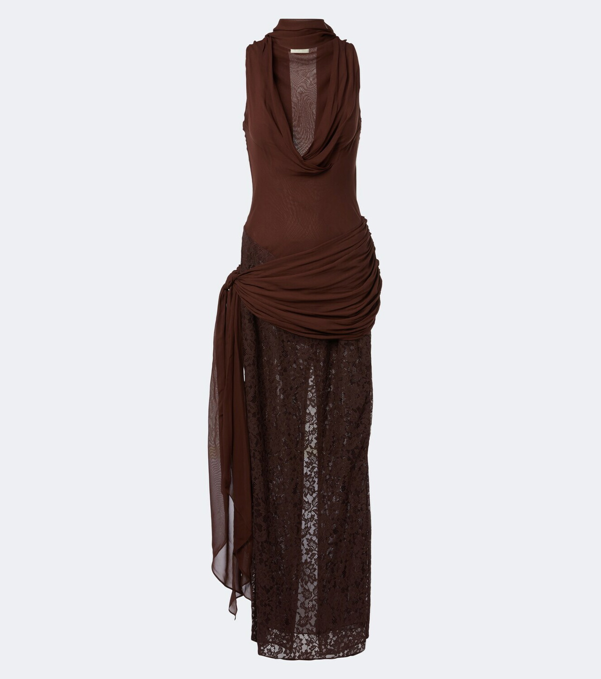 De La Vali Rosa georgette and lace maxi dress
