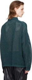 YOKE Green Spread Collar Cardigan