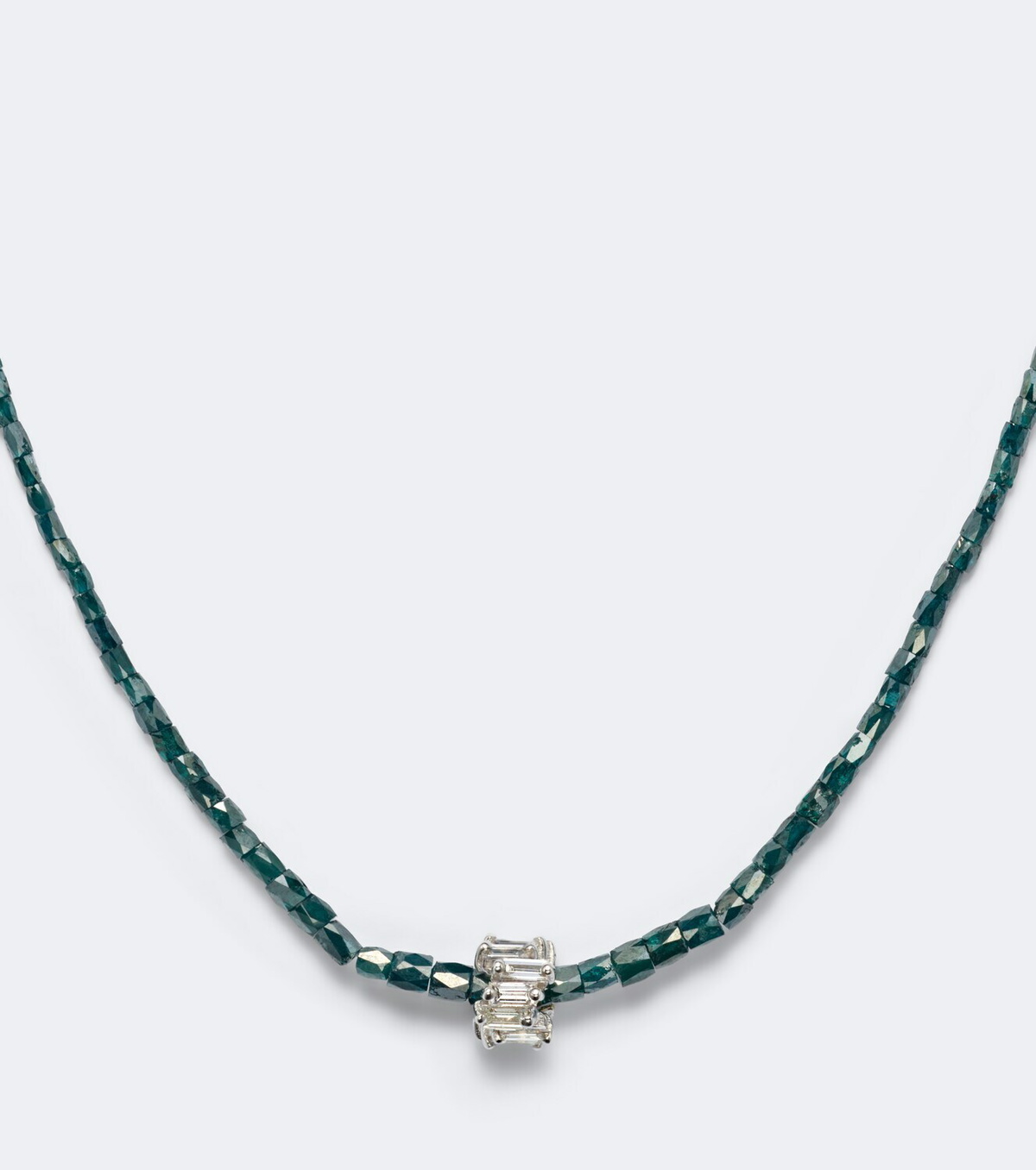 Suzanne Kalan Infinite 18kt gold beaded necklace with diamonds