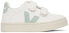 Veja Baby White & Green Leather Esplar Sneakers