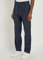 Herno Linen and Cotton-blend Trousers Navy