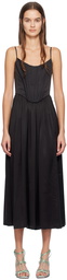 Zimmermann Black Paneled Midi Dress