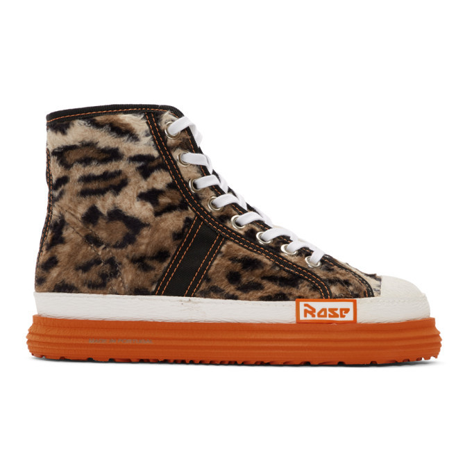 Martine Rose Beige Leopard Basketball Sneakers Martine Rose