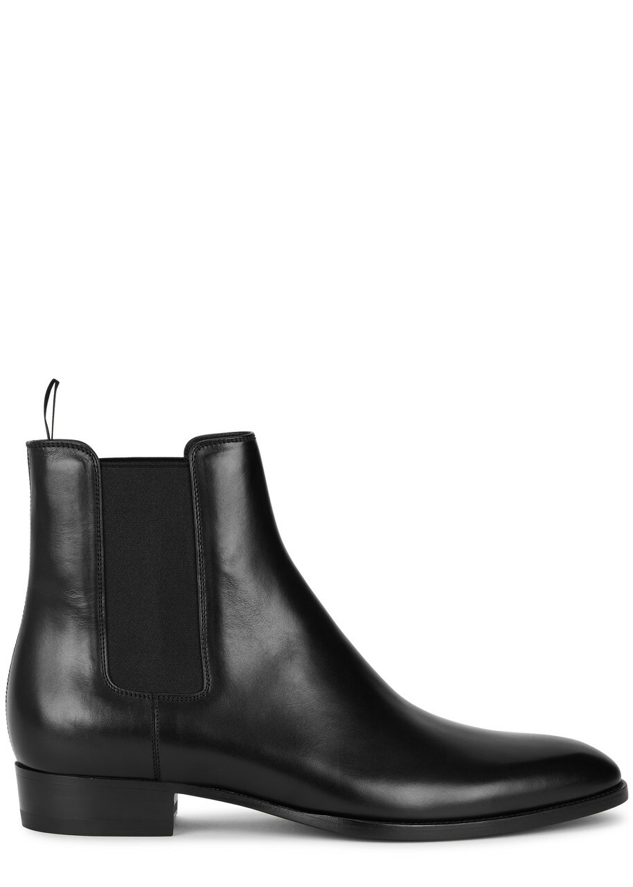 Saint Laurent Wyatt 30 Leather Chelsea Boots Black