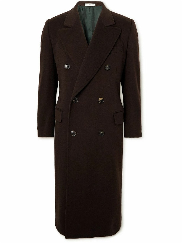 Photo: UMIT BENAN B - Posillipo Double-Breasted Cashmere Overcoat - Brown