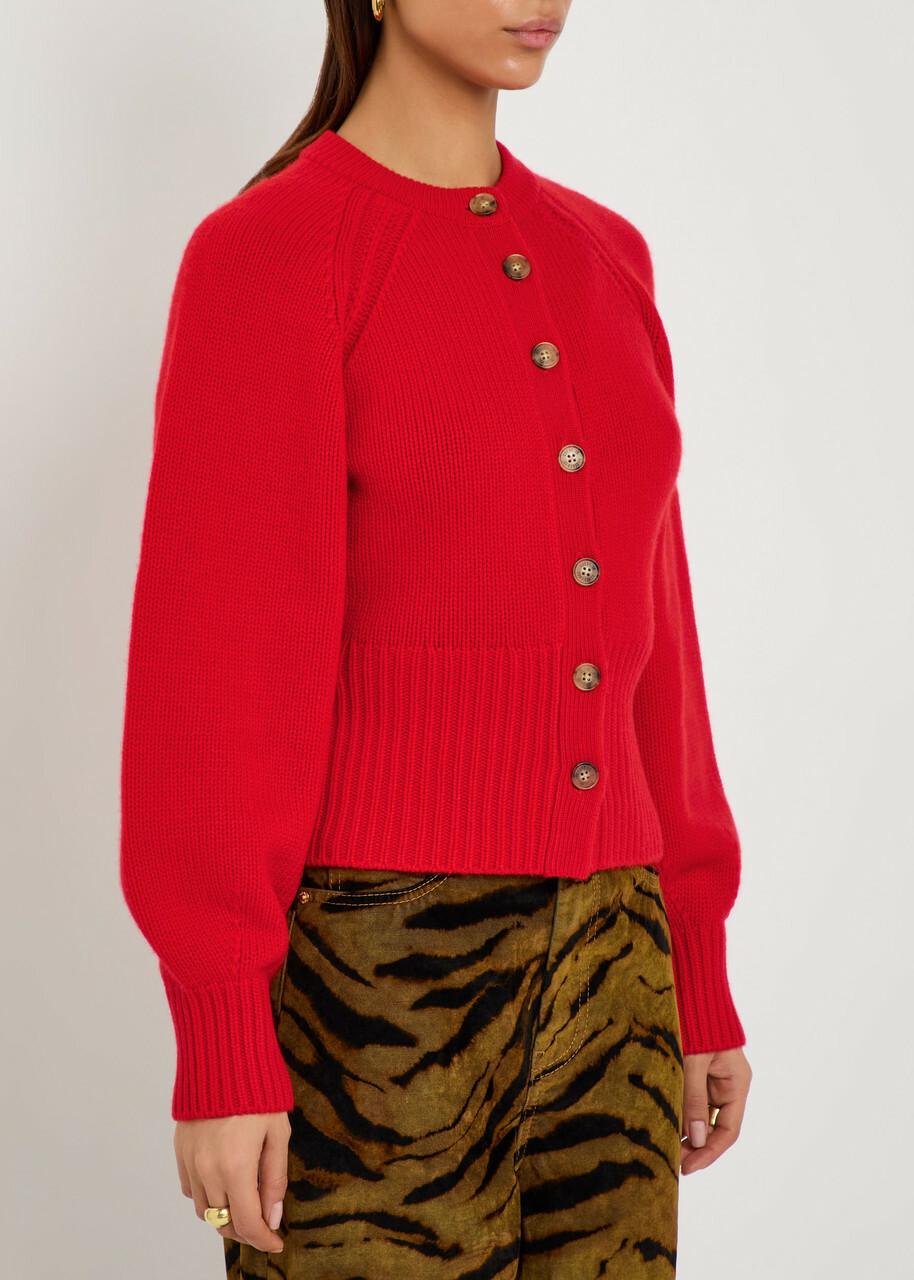 Guest In Residence Sculpted Cashmere Cardigan Red