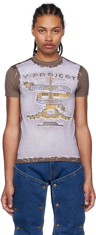 Photo: Y/Project Brown Jean Paul Gaultier Edition 'Paris' Best' T-Shirt