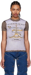 Y/Project Brown Jean Paul Gaultier Edition 'Paris' Best' T-Shirt