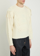 Kenzo Fisherman Cable-knit Wool-blend Jumper Off White