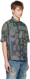 FDMTL Khaki Printed Patchwork Shirt