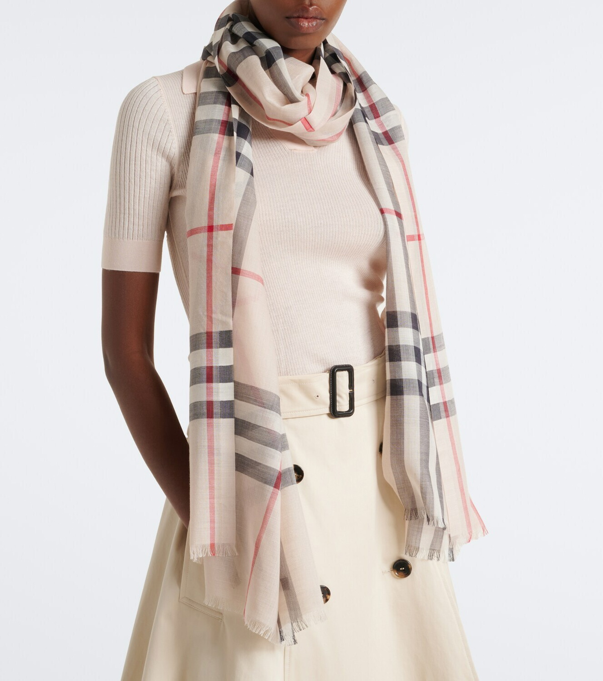Burberry Burberry Check wool and silk scarf