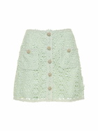 SELF-PORTRAIT - Blue Daisy Guipure Mini Skirt