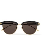 BOTTEGA VENETA - D-Frame Acetate and Gold-Tone Sunglasses - Black