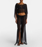 Balmain Monogram sheer silk crop top