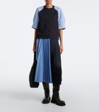 Sacai Striped cotton T-shirt