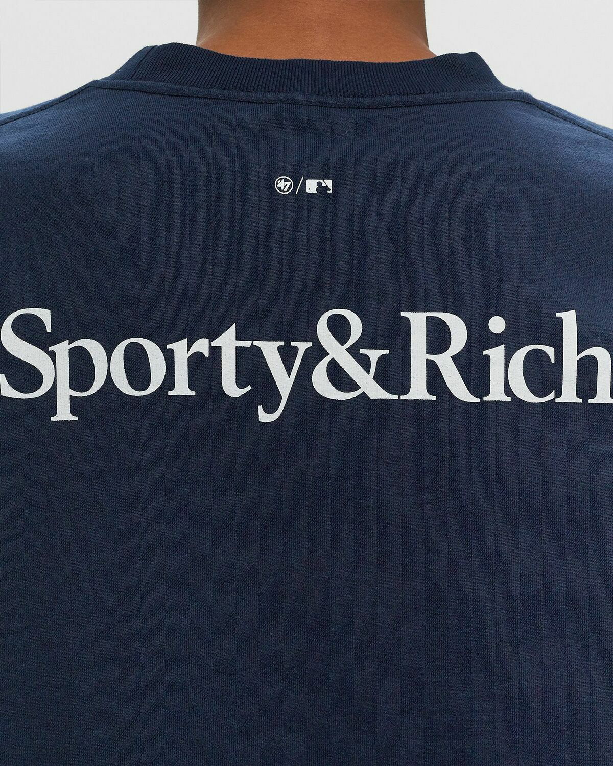 トップス Sporty&Rich NY Yankees Serif Crewneck Yankees Serif Crewneck - Navy/White – Sporty & Rich