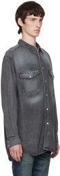 Isabel Marant Gray Tailly Fluid Denim Shirt