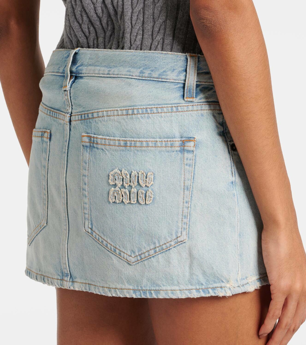 Miu Miu Logo denim miniskirt Miu Miu