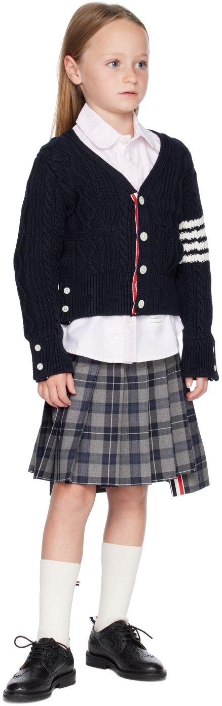 Thom Browne Kids Gray Pleated Skirt