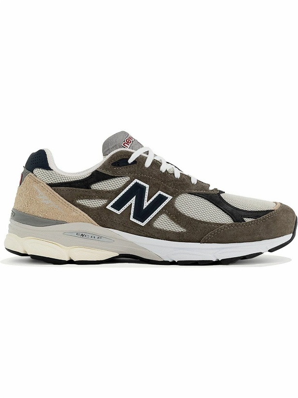 Photo: New Balance - Teddy Santis 990v3 Mesh and Suede Sneakers - Brown