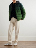 Missoni - Quilted Degradé Shell-Trimmed Waffle-Knit Hooded Down Jacket - Green