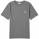 Maison Kitsuné Men's Fox Head Patch Regular T-Shirt in Dark Grey Melange