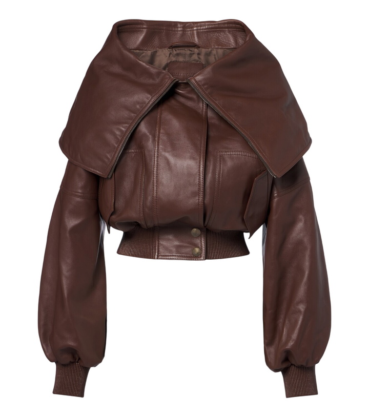Photo: Balenciaga Cropped leather blouson jacket