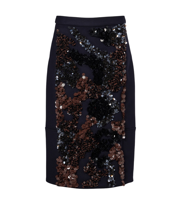 Photo: Plan C Sequined wool-blend midi skirt