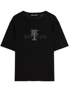 PALM ANGELS - Cotton-linen Blend T-shirt