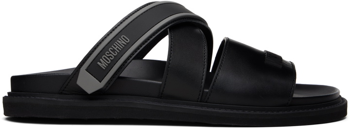 Photo: Moschino Black Sporty Sandals