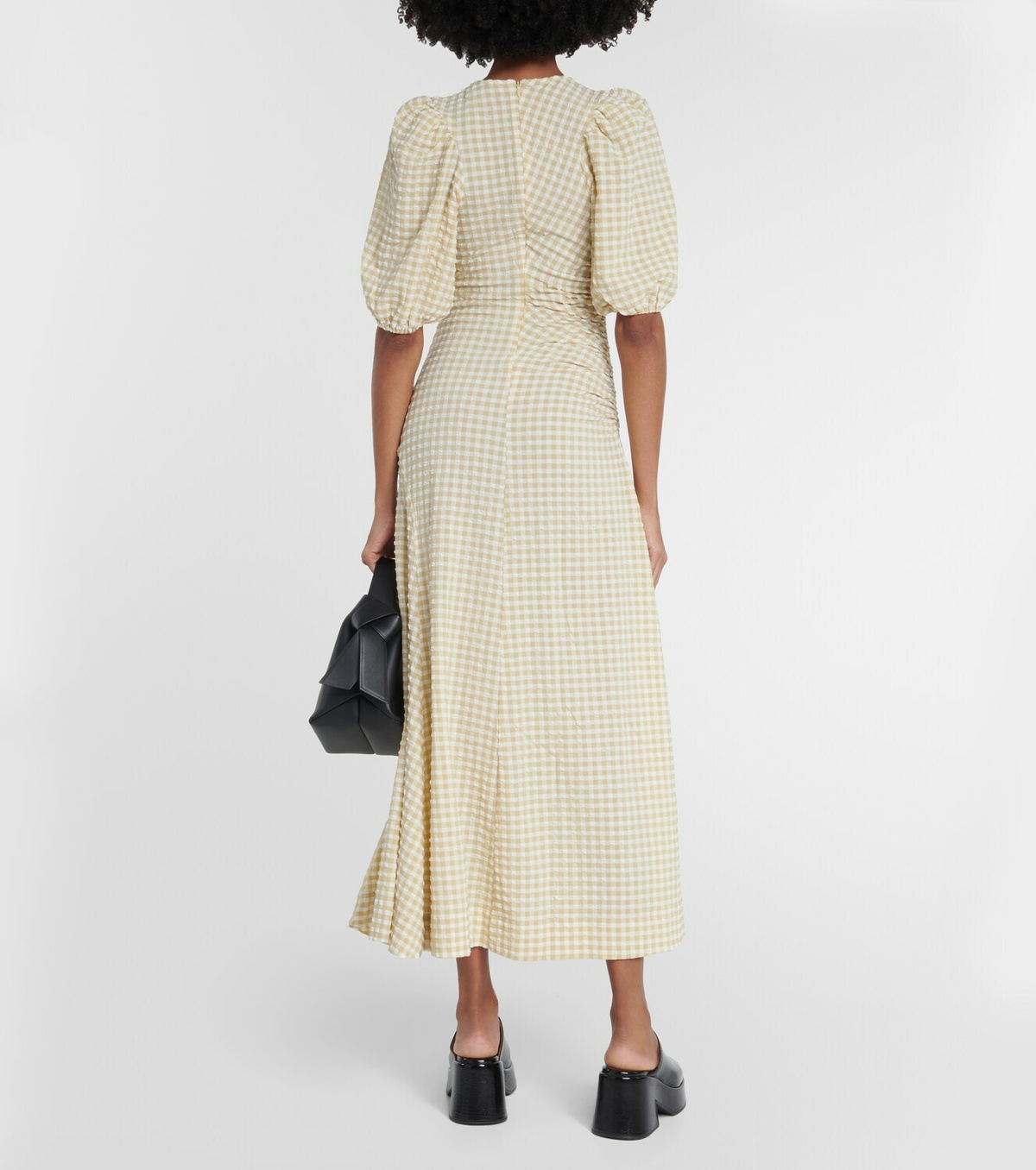 Ganni Seersucker midi dress GANNI
