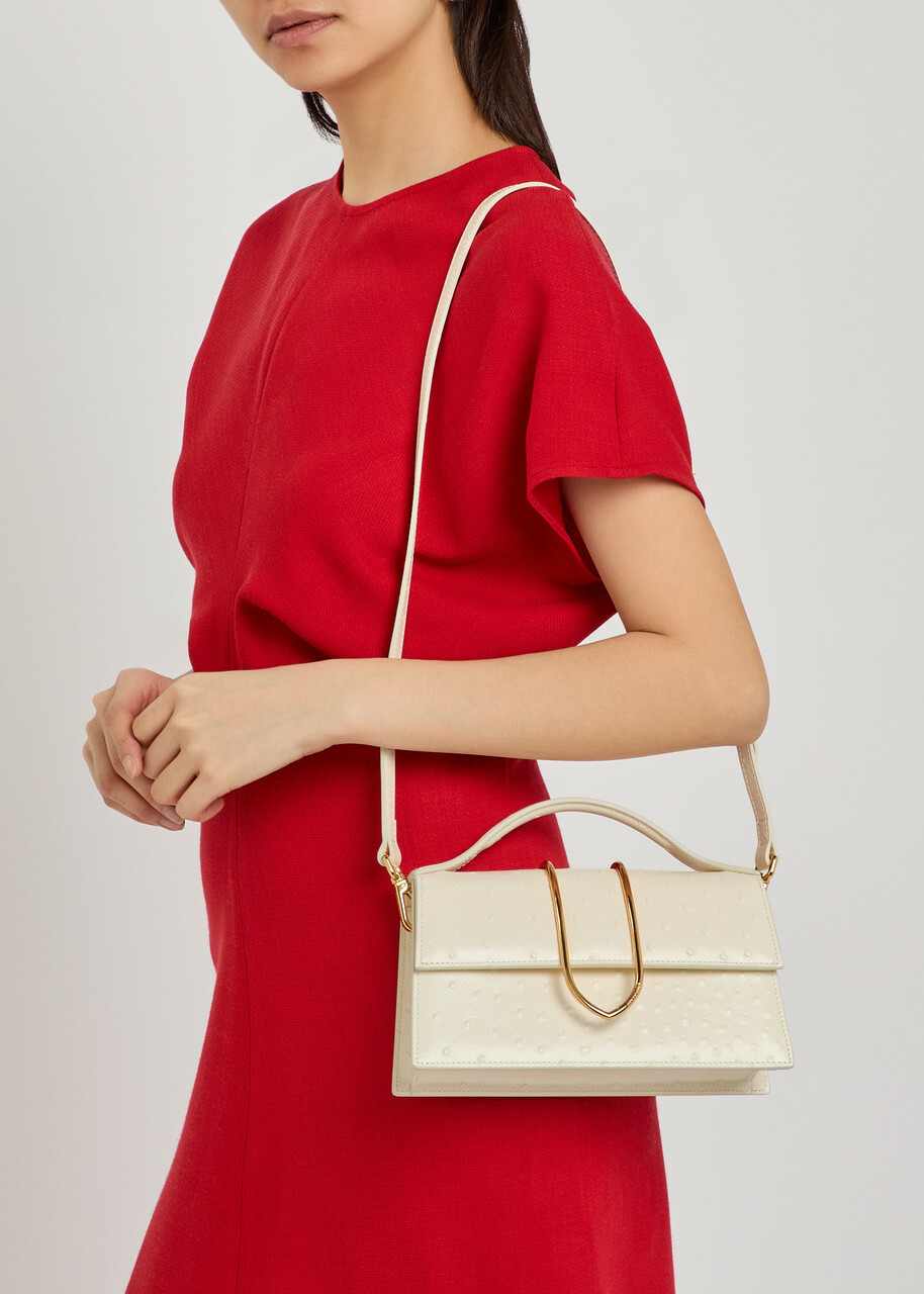 Jacquemus Le Grand Bambino Polka dot Leather top Handle bag - Ivory - One Size