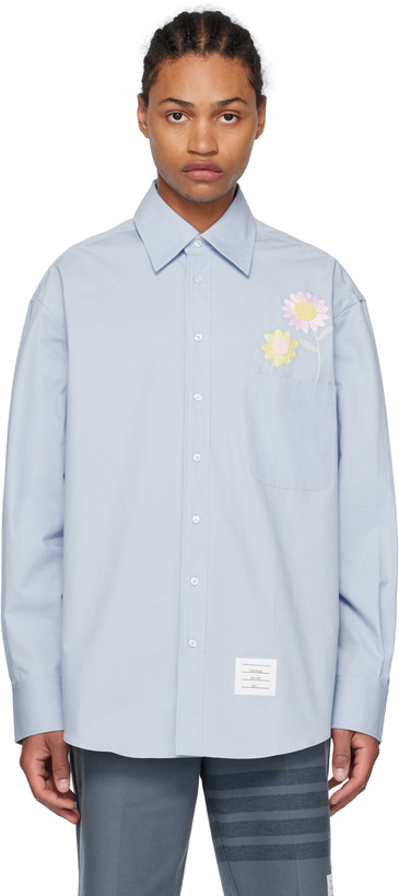 Photo: Thom Browne Blue Embroidered Shirt