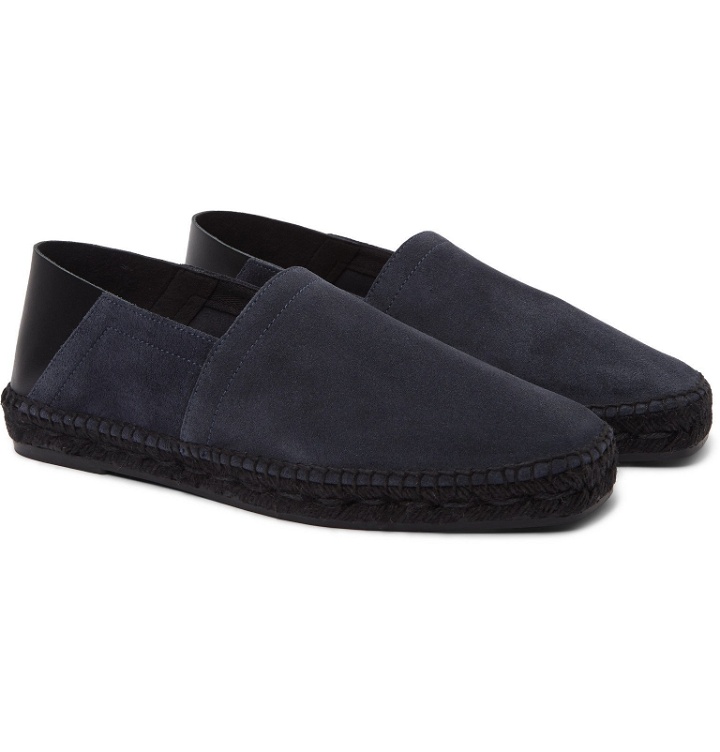 Photo: TOM FORD - Barnes Collapsible-Heel Leather and Suede Espadrilles - Blue