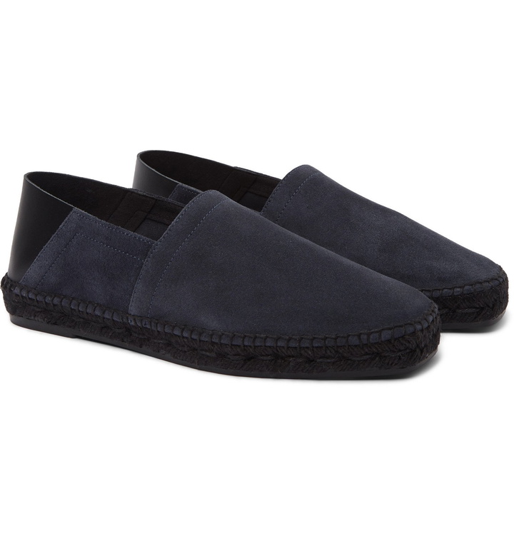 Photo: TOM FORD - Barnes Collapsible-Heel Leather and Suede Espadrilles - Blue