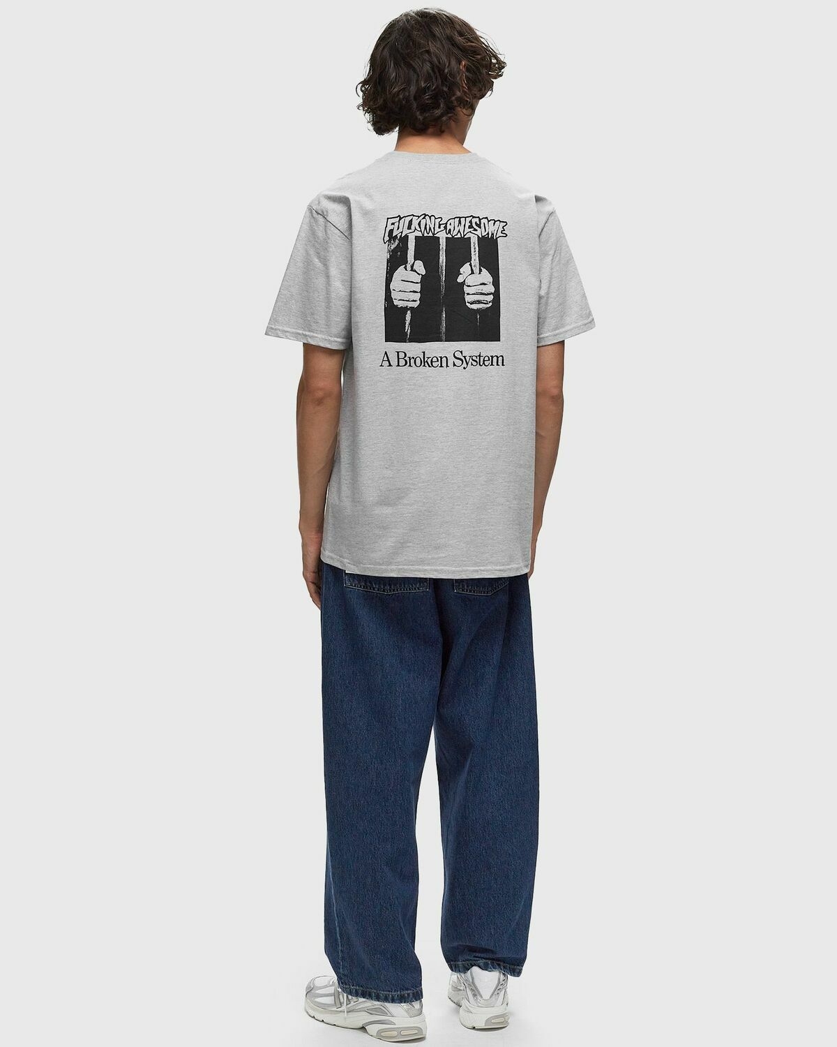 Fucking Awesome A Broken System Short Sleeve Tee Grey Shortsleeves