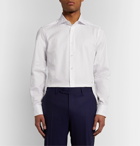 Ermenegildo Zegna - White Slim-Fit Cutaway-Collar Cotton-Piqué Shirt - White