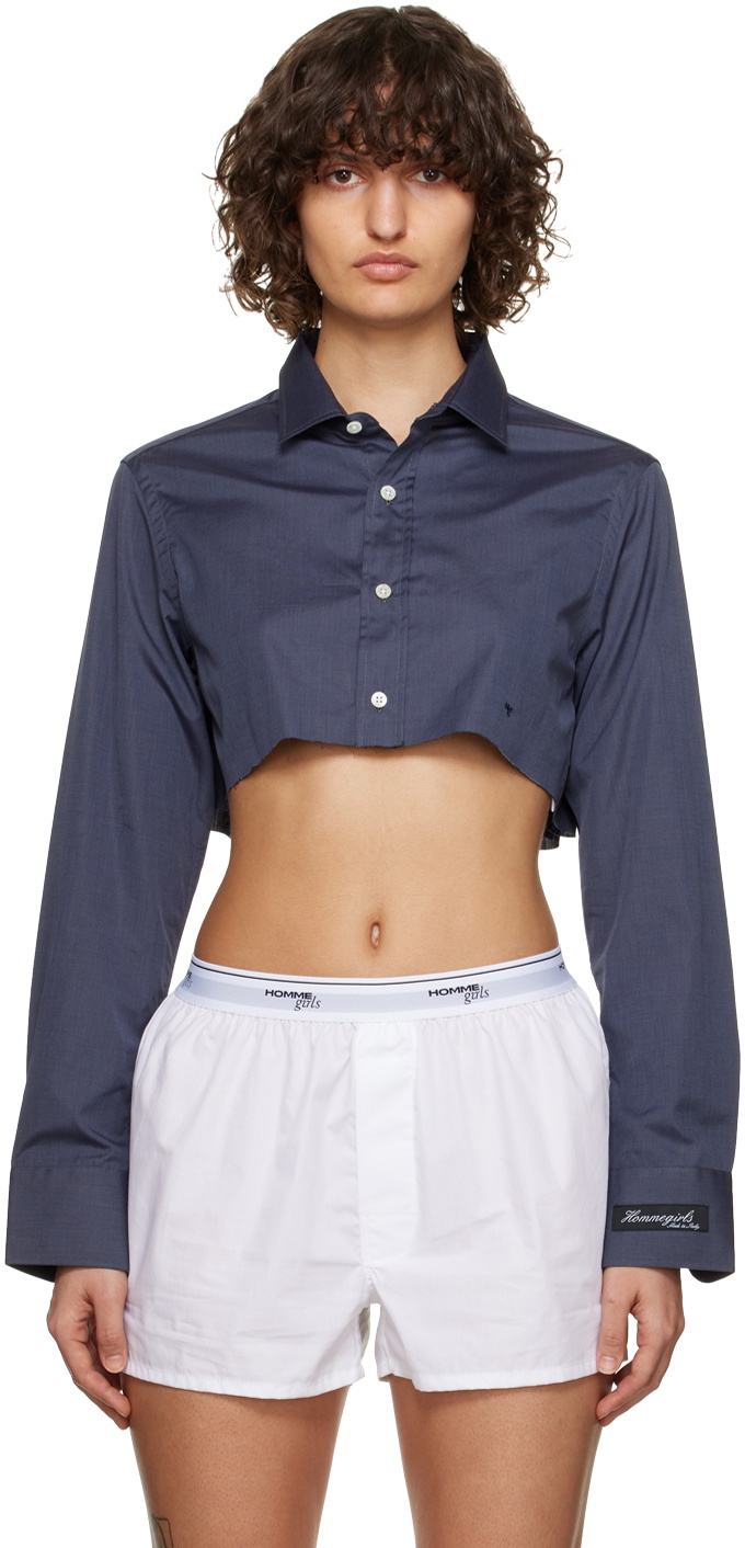 HommeGirls SSENSE Exclusive Gray Cropped Shirt Hommegirls