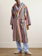 Missoni Home - Riverbero Striped Cotton-Terry Hooded Robe - Red