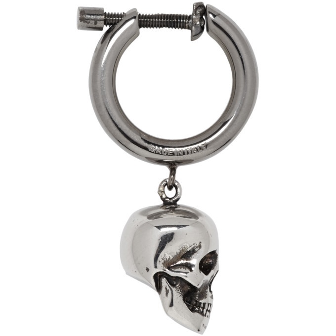 Photo: Alexander McQueen Silver Skull Hoop Earring